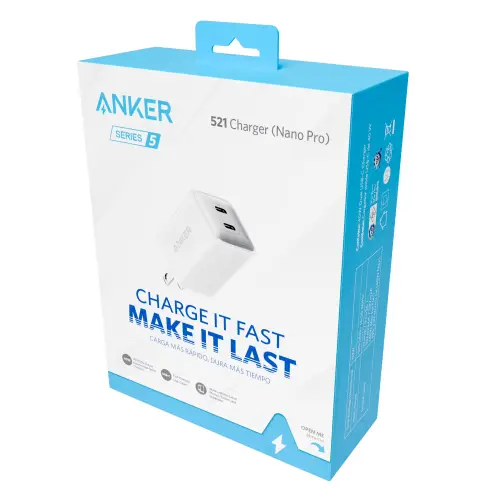 Cargador Anker 521 Nano Pro 40W USB-C Doble Puerto para iPhone, Samsung, Pixel e iPad's photo #2